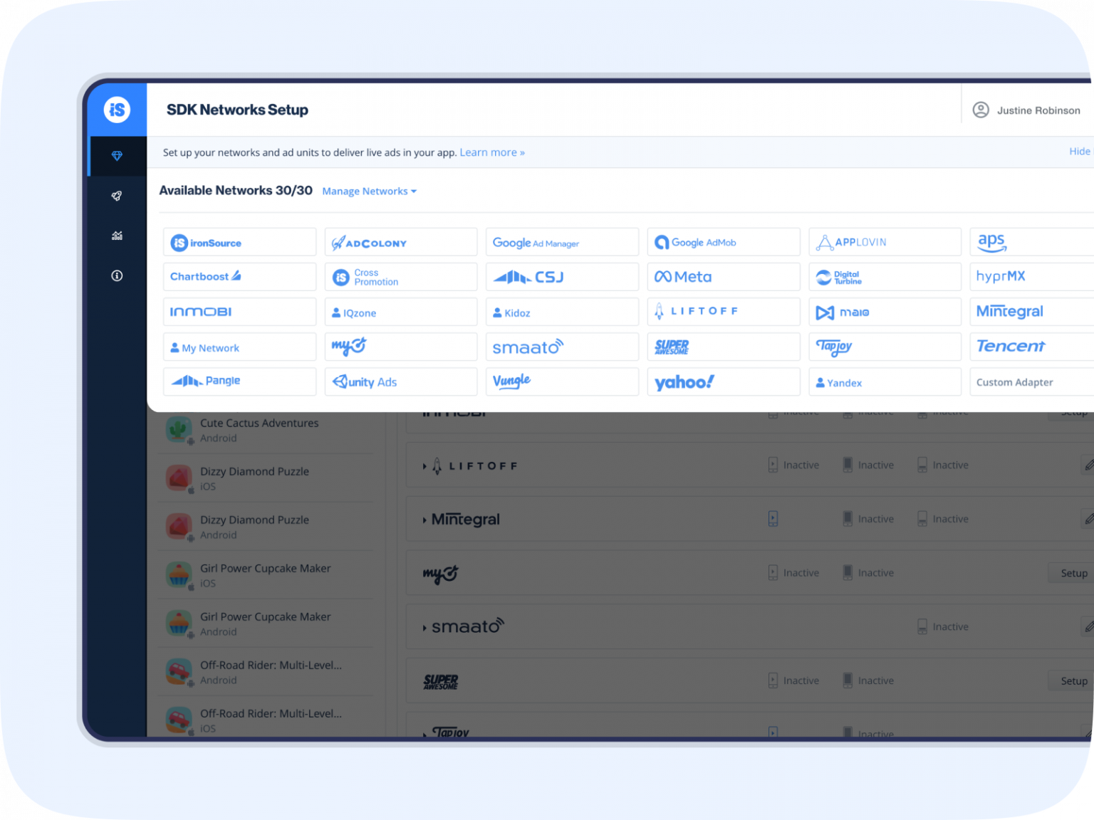 Mediation SDK Networks Setup IronSource Knowledge Center
