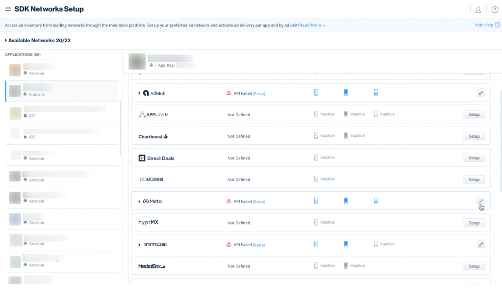 Mediation SDK Networks Setup IronSource Knowledge Center