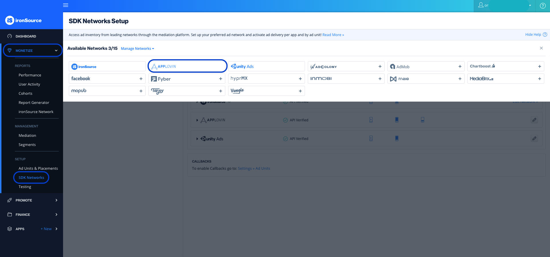 AppLovin Integration Guide IronSource Knowledge Center