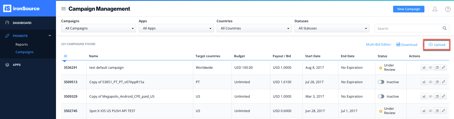 ironsource-campaign-management-upload-csv