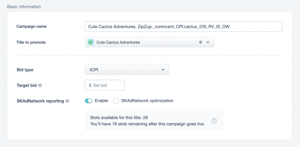 iOS campaign setup IronSource Knowledge Center