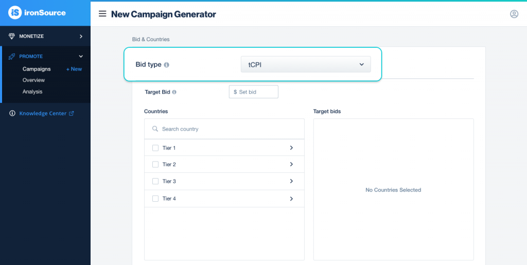 tCPI bid type