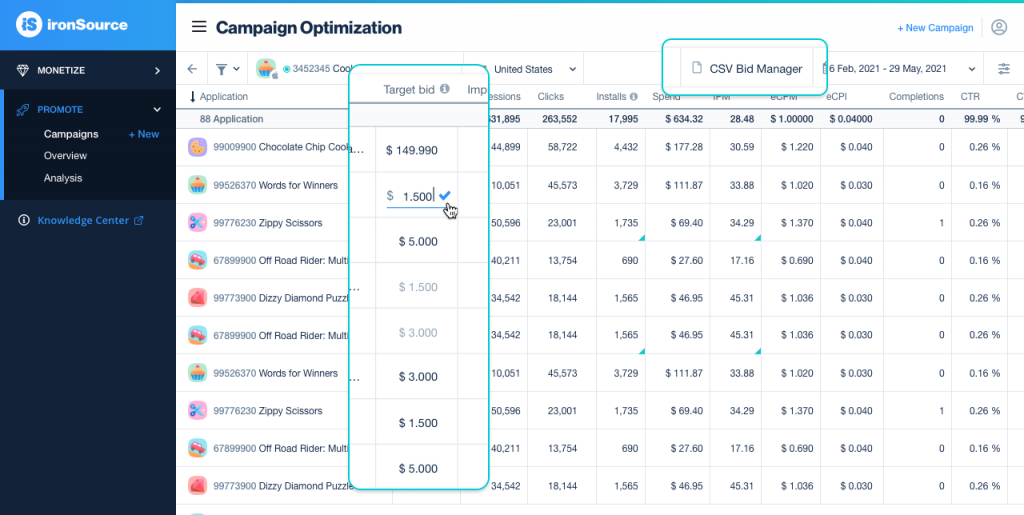 Update your tCPI bids