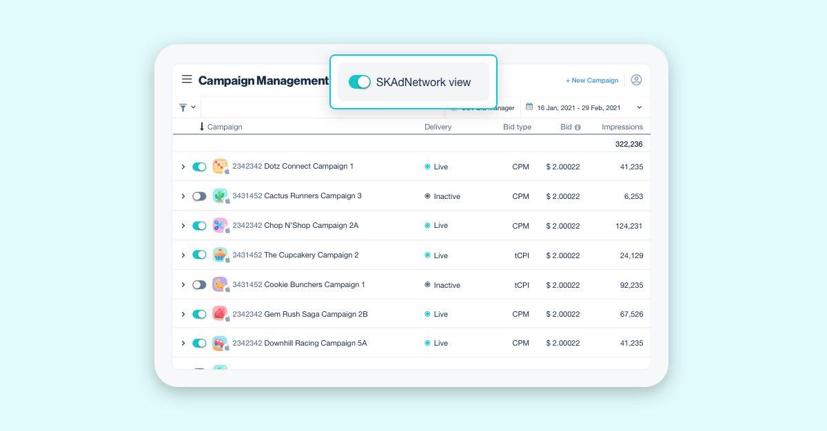 SKAdNetwork install data