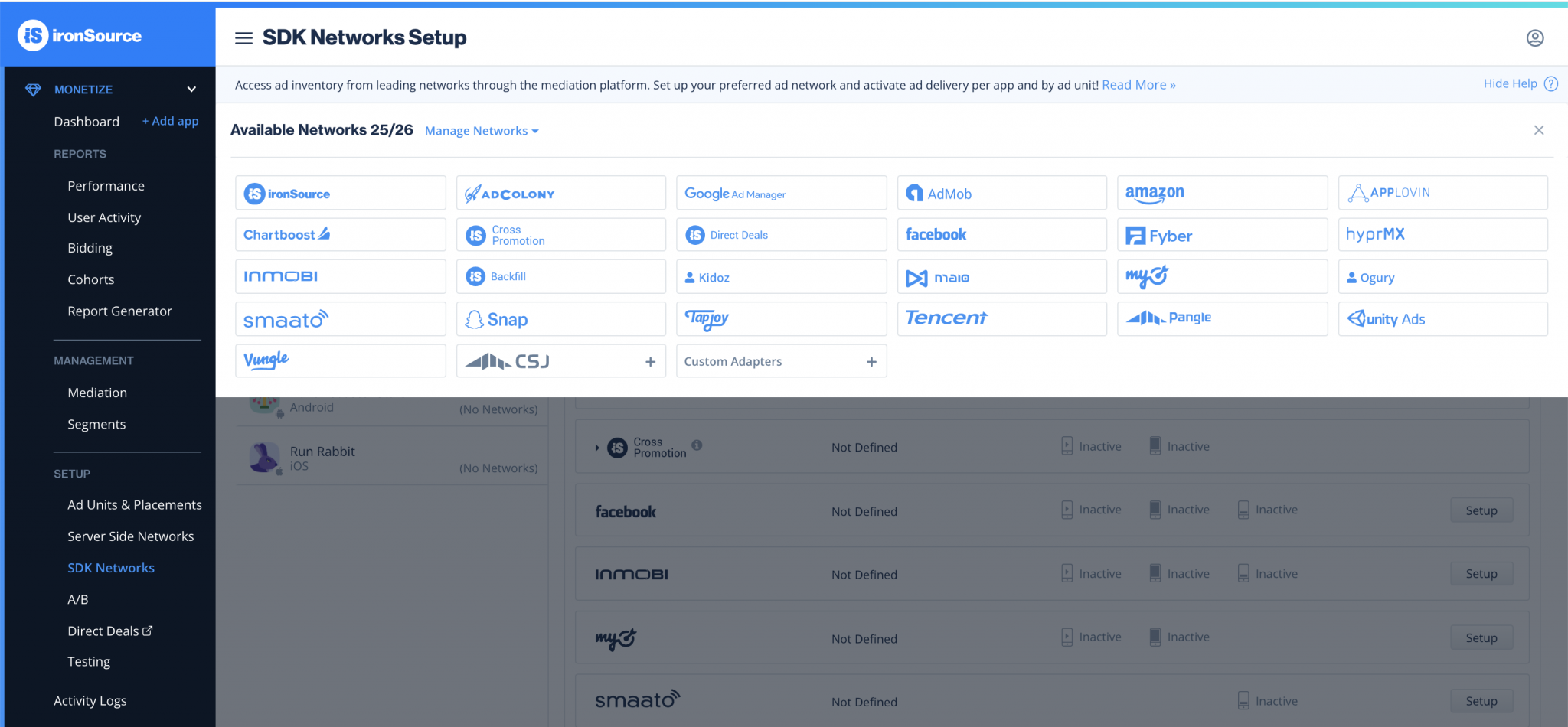 Custom adapter setup IronSource Knowledge Center