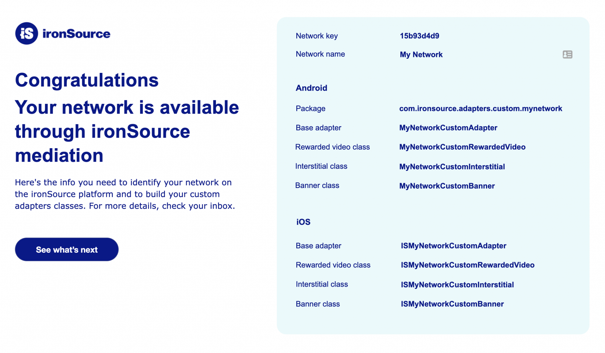 How to register your network as a custom adapter IronSource Knowledge