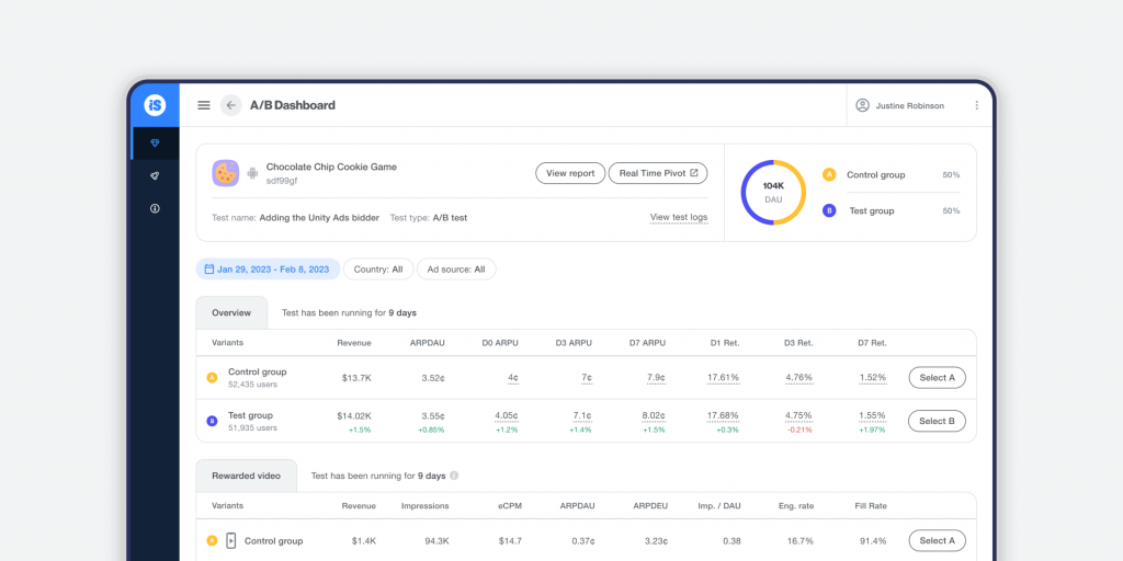 See Your Key A/B Test Insights In One Place - IronSource Knowledge Center